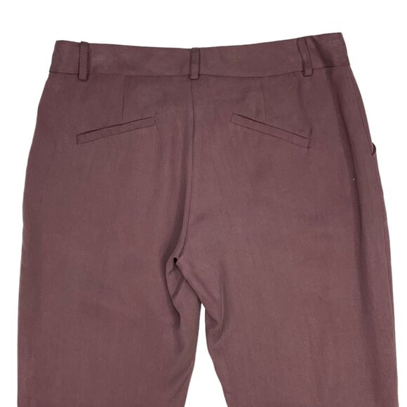 Anthropologie Cartonnier Tencel Pant 4 Purple Pleated Front Straight Leg Fall - Picture 8 of 12